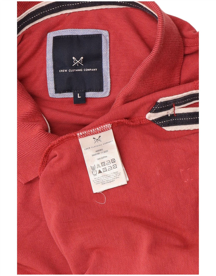 Crew Clothing Мужская рубашка-поло большого красного цвета из хлопка