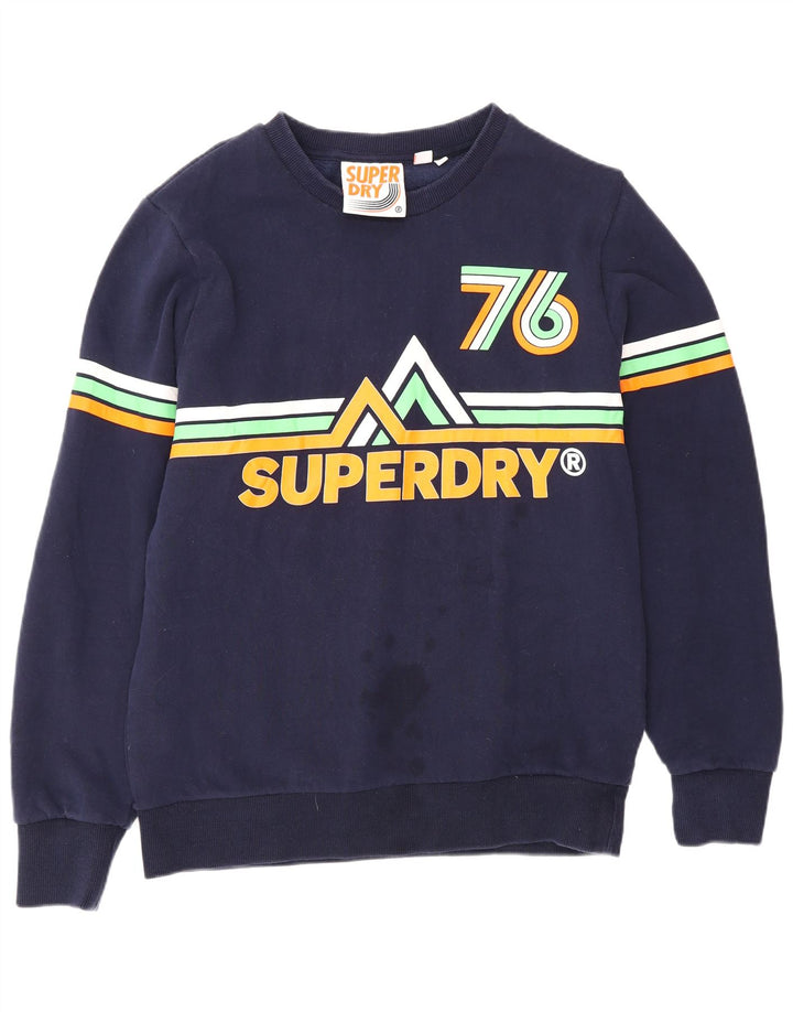 Мужской свитшот с рисунком Superdry XL, темно-синий, хлопок