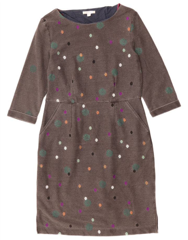 Женское платье-футляр с рукавом 3/4 WHITE STUFF UK 12, средний серый в пятнистый цвет