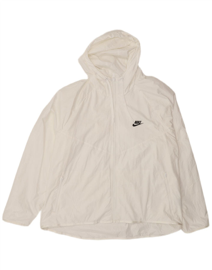 Мужская дождевик с капюшоном Nike UK 44 2XL, белый полиэстер