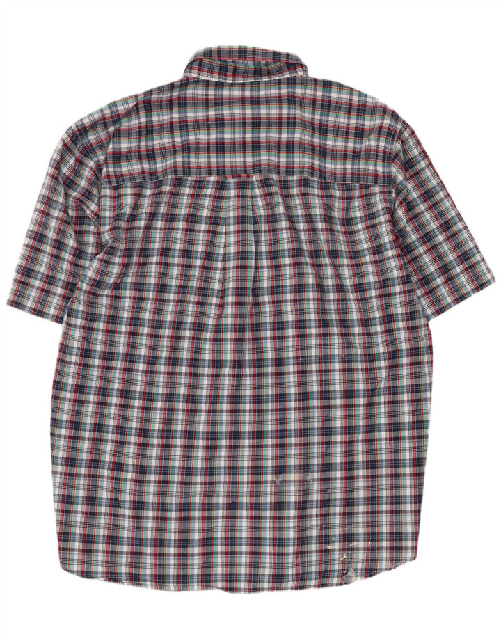 Мужская рубашка с коротким рукавом Chaps Easy Care, 2XL, хлопковая разноцветная клетка