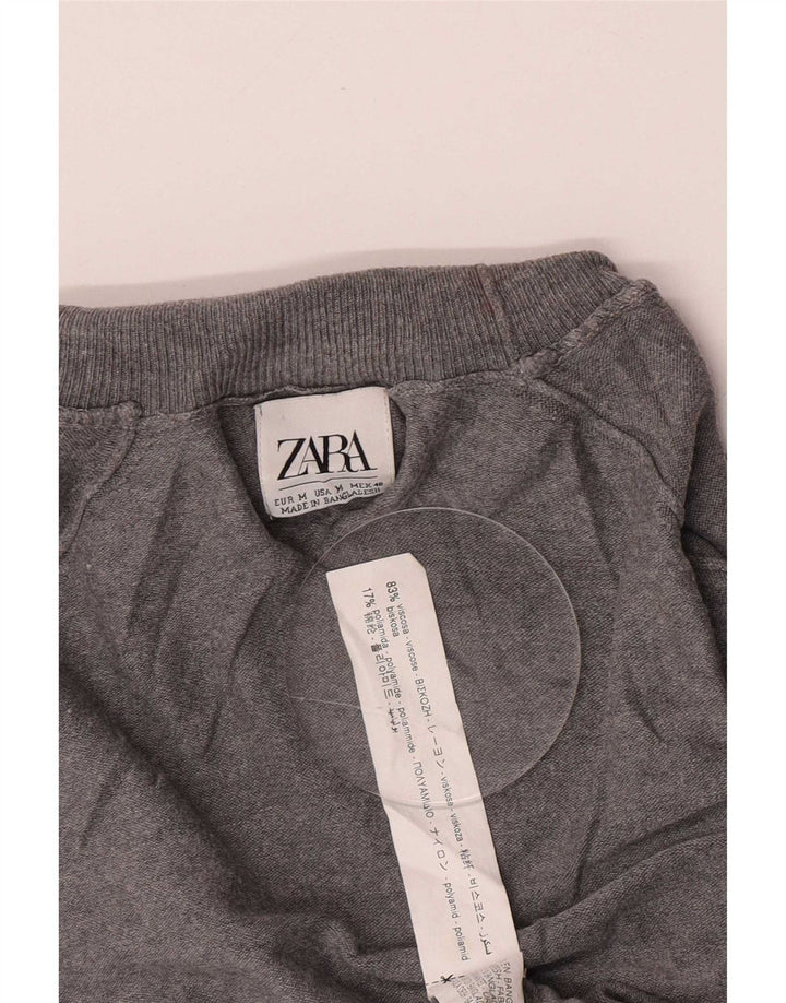 Мужской джемпер с высоким воротником Zara, средний серый вискозный свитер