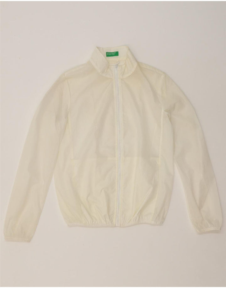 BENETTON Womens Rain Jacket UK 8 Small White Polyester Vintage Benetton and Second-Hand Benetton from Messina Hembry 