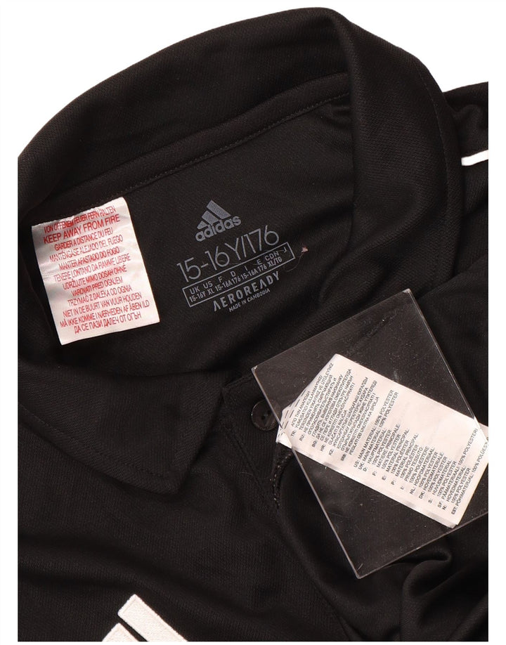 Рубашка-поло ADIDAS для мальчиков Aeroready 15-16 лет, черный полиэстер