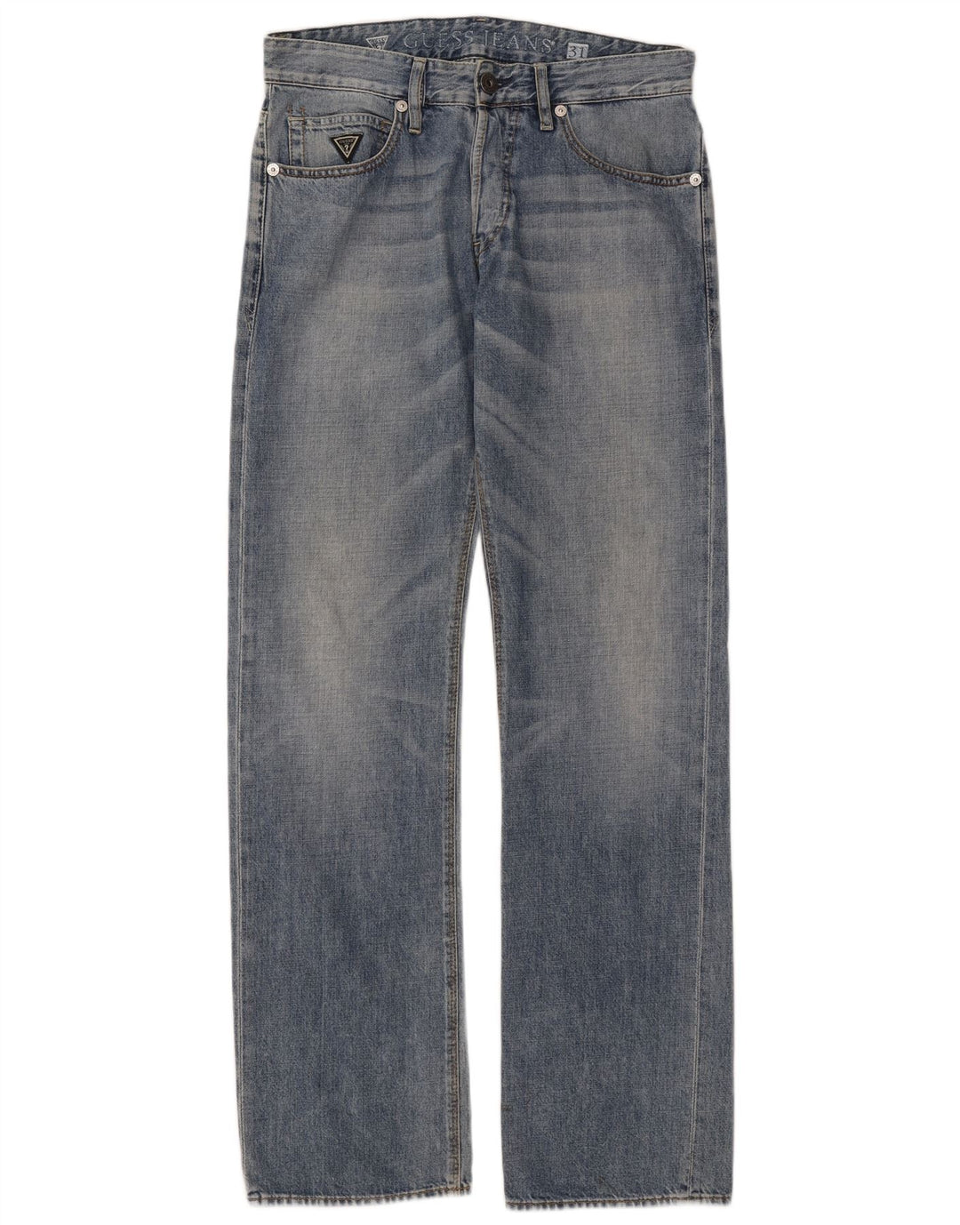 Guess Женские прямые джинсы W31 L34 Синие хлопковые