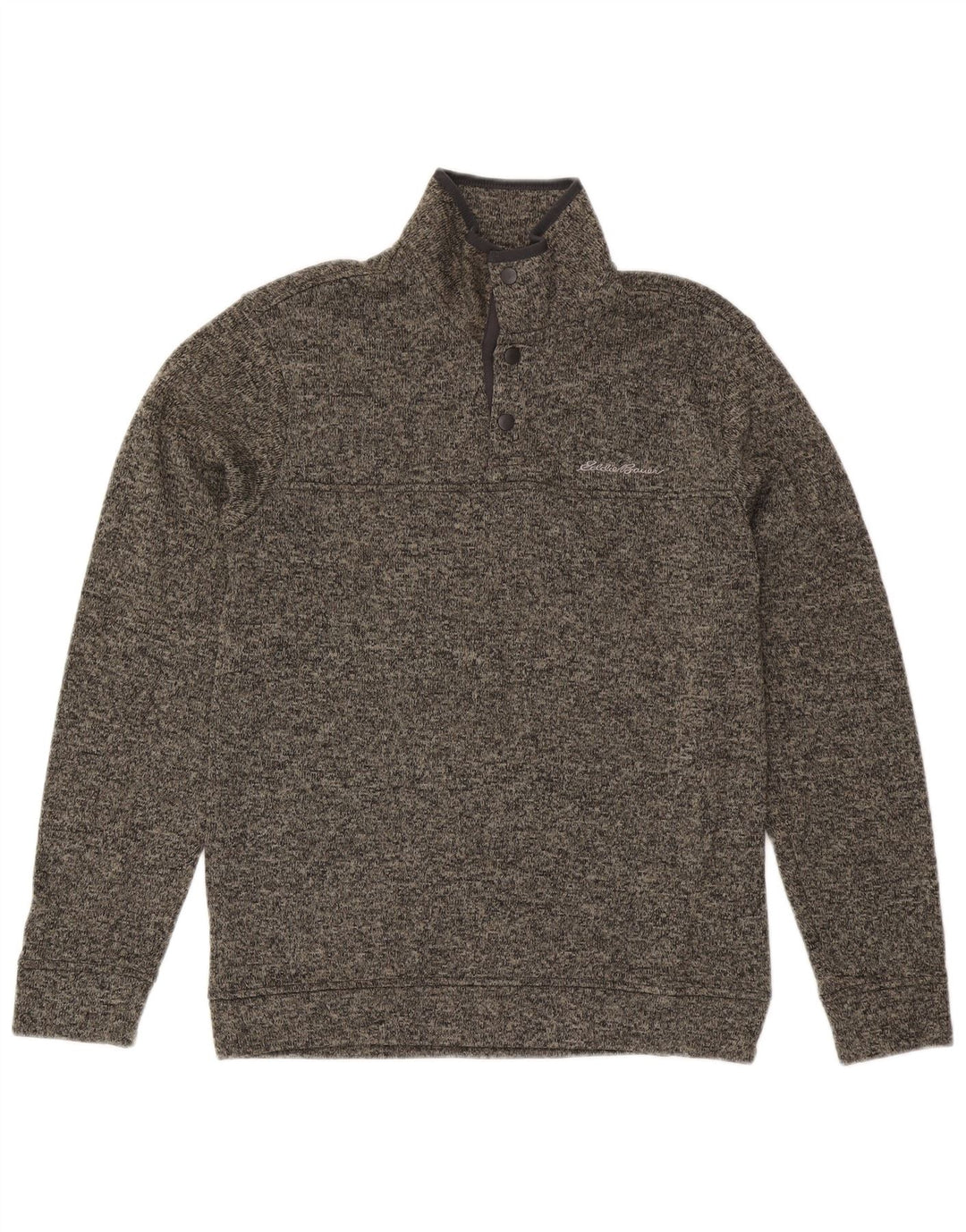 Eddie Bauer Мужской свитшот с воротником на пуговицах, маленький серый полиэстер с крапинками