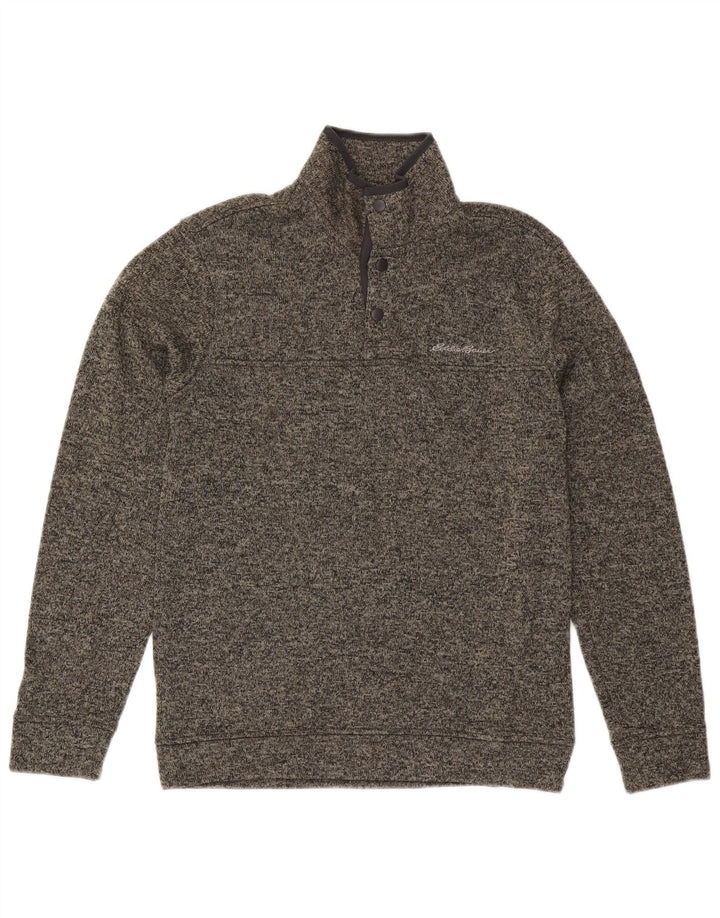 Eddie Bauer Мужской свитшот с воротником на пуговицах, маленький серый полиэстер с крапинками
