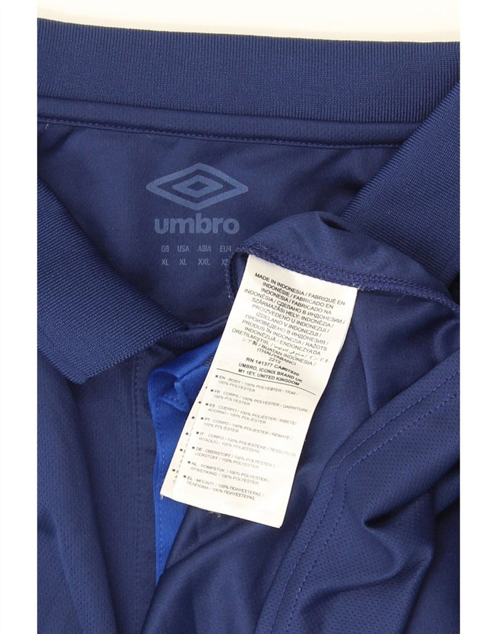 Мужская рубашка-поло Umbro XL темно-синяя, полиэстер
