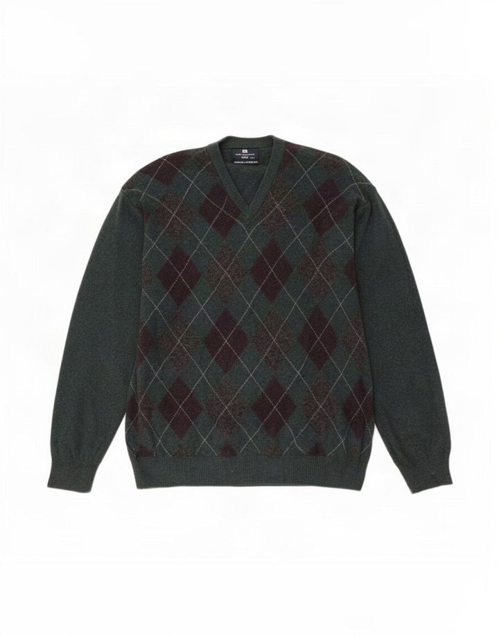 Мужской свитер Marks & Spencer Blue Harbour с v-образным вырезом 2XL зеленый