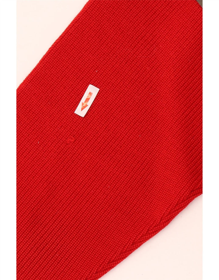 Винтажный мужской джемпер с круглым вырезом, свитер среднего красного цвета из натуральной шерсти