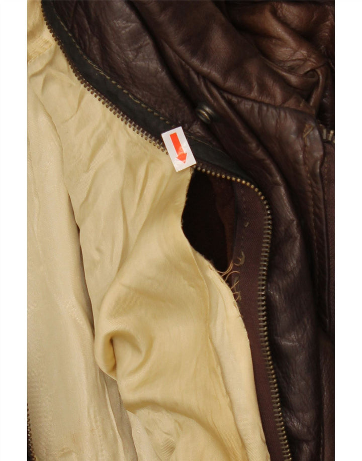 Мужская кожаная куртка VINTAGE UK 42 XL коричневая