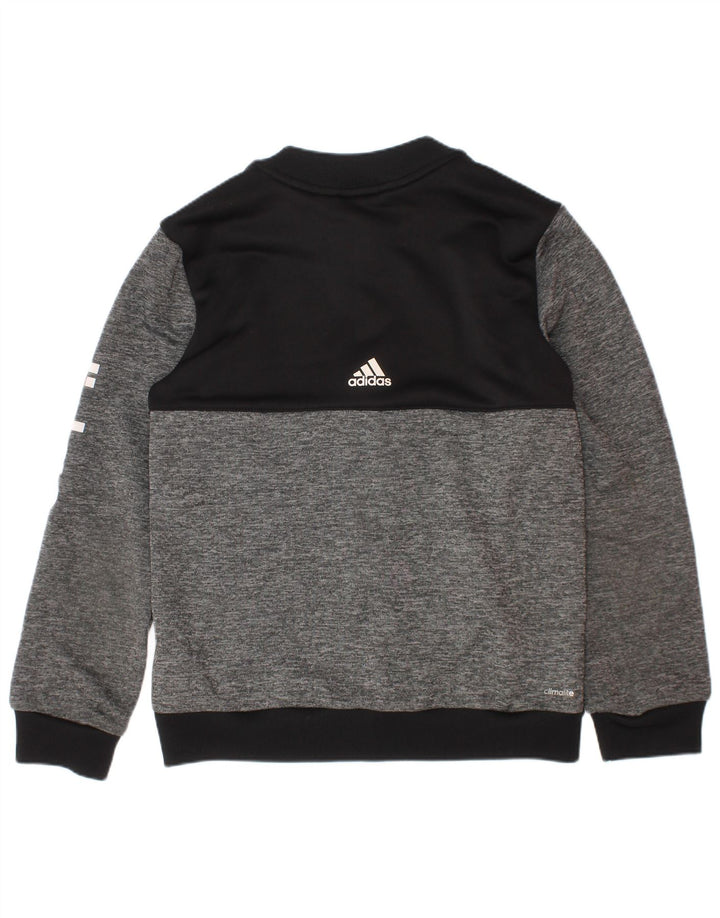 Спортивный костюм Adidas Climalite для мальчиков, верхняя куртка 7-8 лет, серая с цветными блоками