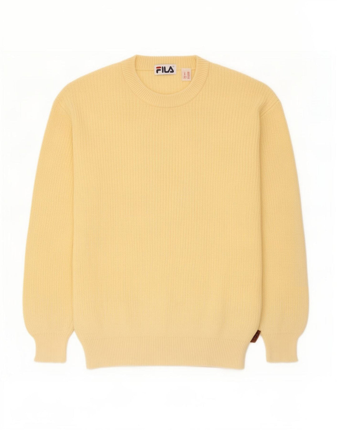 Мужской свитер Fila с круглым вырезом IT 50, средний желтый хлопок