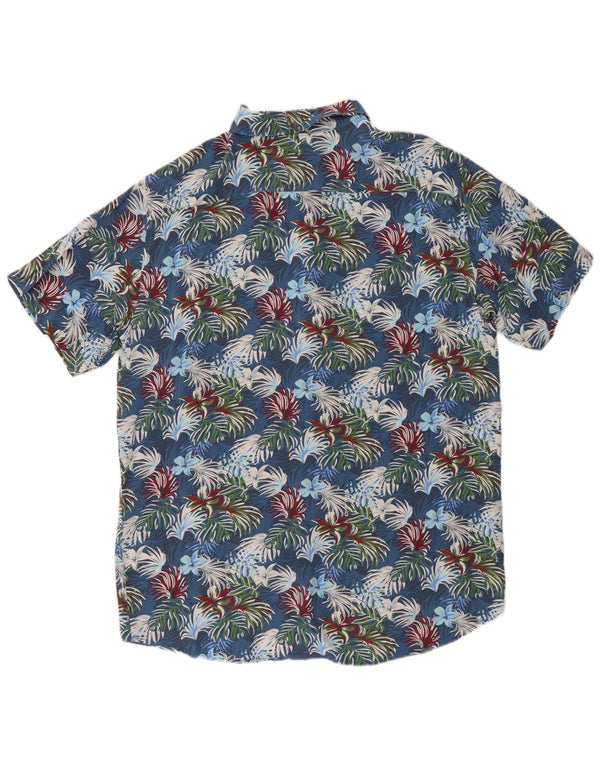Рубашка мужская с коротким рукавом Mistral IT 48 Medium Blue Floral Viscose