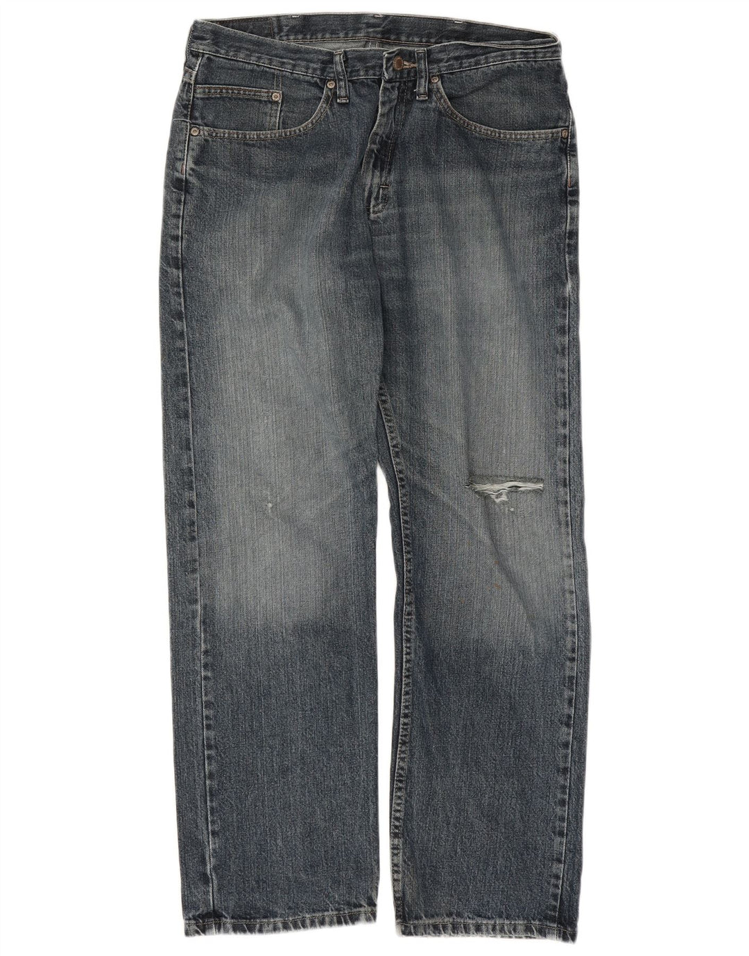 Мужские прямые джинсы Wrangler стандартного кроя W34 L29, синий хлопок