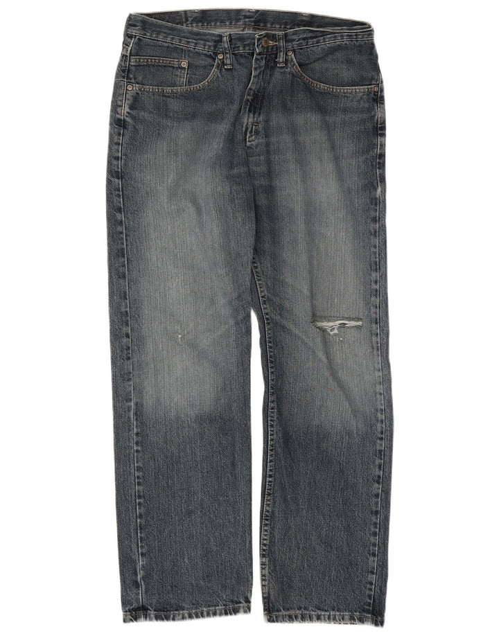 Мужские прямые джинсы Wrangler стандартного кроя W34 L29, синий хлопок