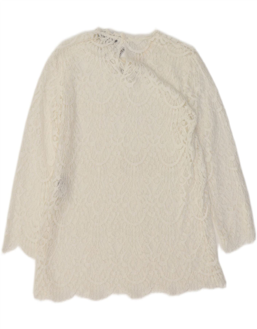 Женская блузка ZARA Top UK 12, средний белый хлопок, белый цвет