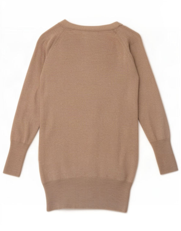 Женский удлиненный кардиган Zara UK 10, маленький хлопковый бежевый с крапинками
