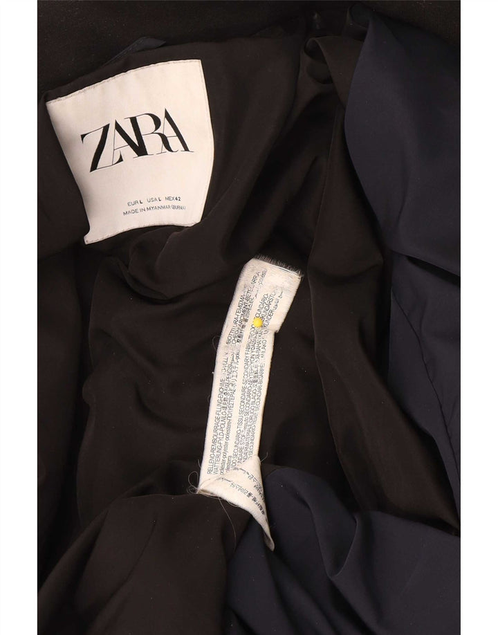 Мужская стеганая куртка Zara UK 40, большая темно-синяя, полиэстер