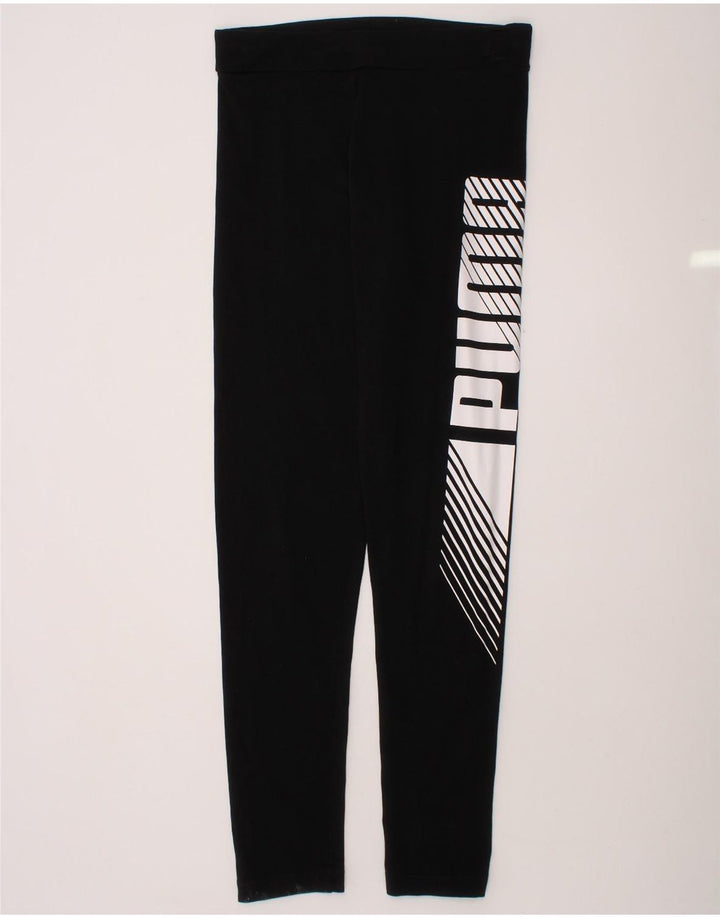 PUMA Girls Graphic Leggings 11-12 Years  Black