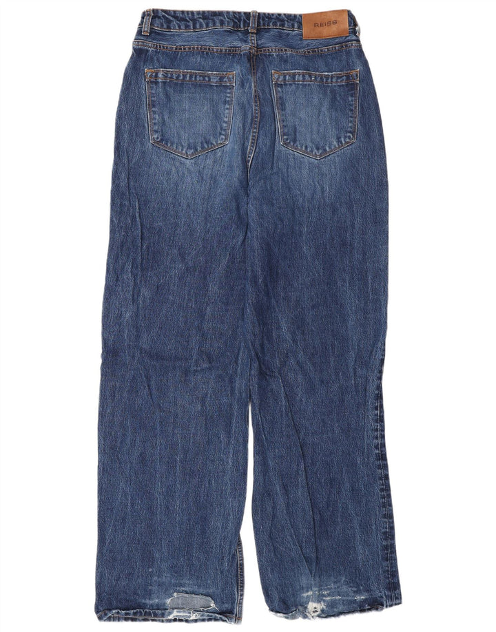 Reiss Мужские потертые широкие джинсы W30 L33 Синие вискозы