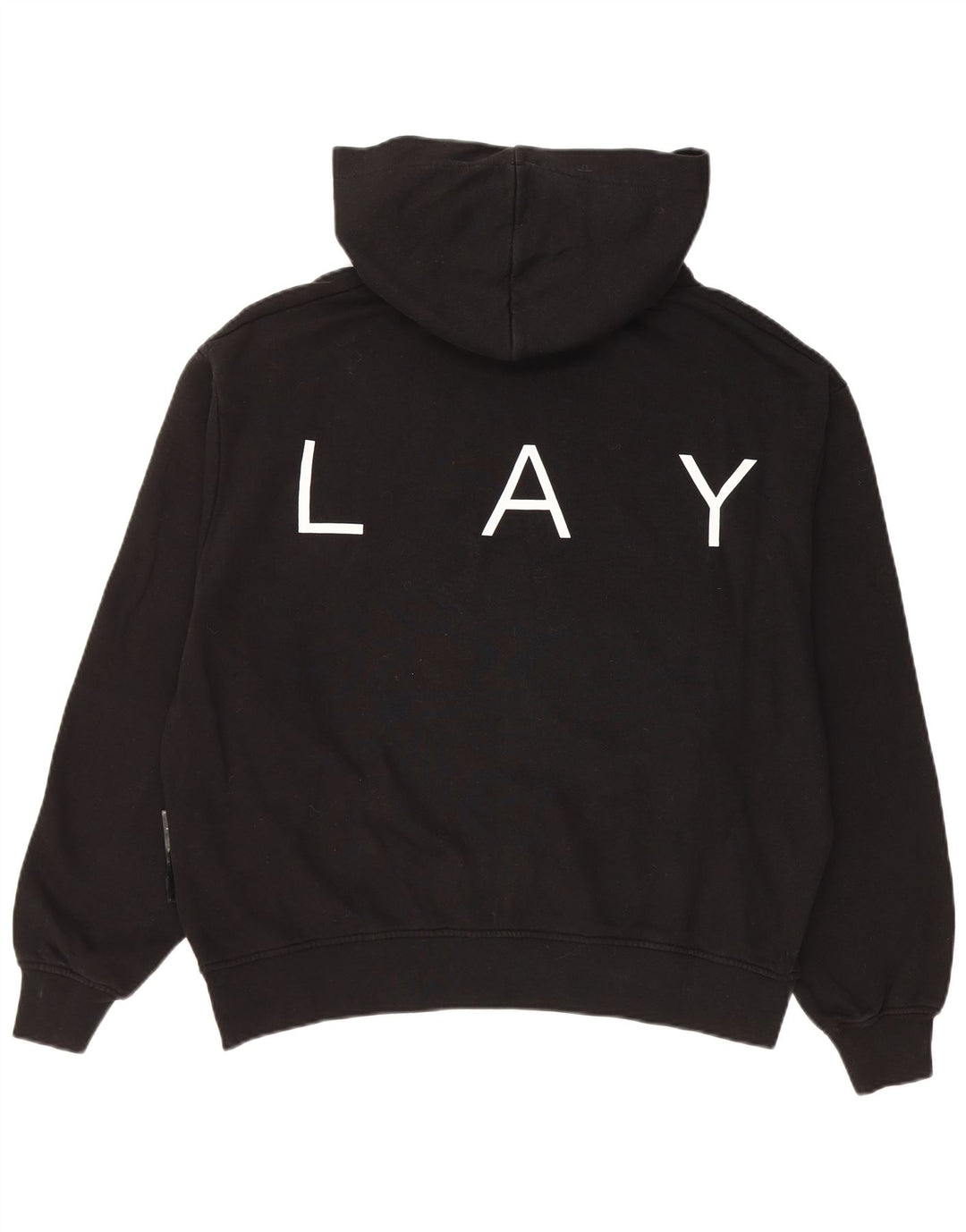 Женский джемпер с капюшоном оверсайз с графическим рисунком REPLAY, размер UK 10, маленький, черный, хлопок