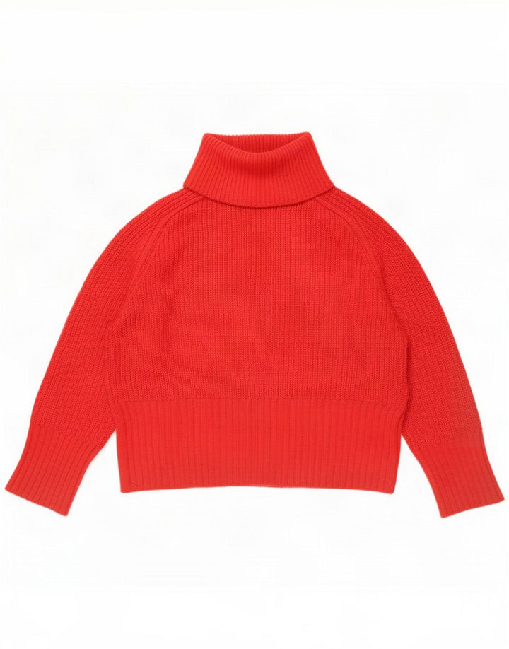 Женский джемпер оверсайз с высоким воротником Zara UK 14, средний красный акрил