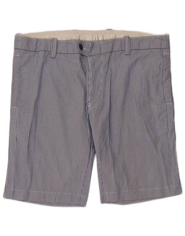ELLESSE Mens Chino Shorts IT 56 3XL W40  Blue Pinstripe Cotton