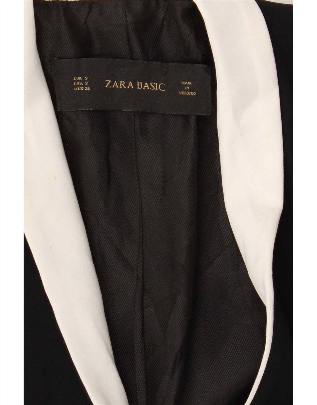Женский пиджак Zara на 1 пуговице UK 10, маленький черный полиэстер с цветными блоками