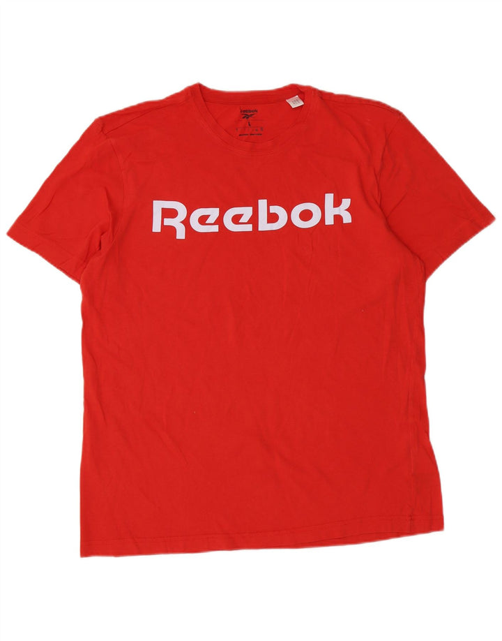 Мужская футболка с рисунком Reebok, большой красный хлопок