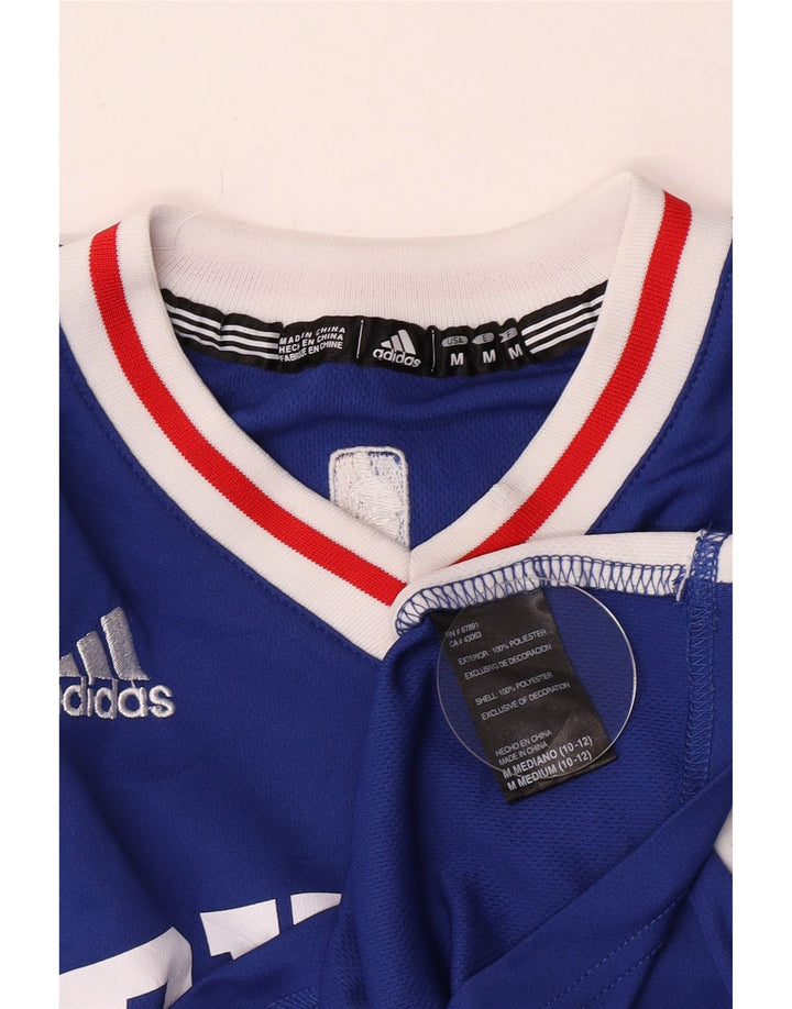 Жилет Adidas с графическим рисунком для мальчиков 11–12 лет, средний синий, полиэстер с цветными блоками