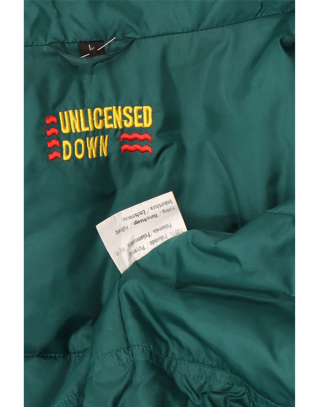 Винтажная мужская стеганая куртка с капюшоном UK 40, большая темно-синяя с цветными блоками