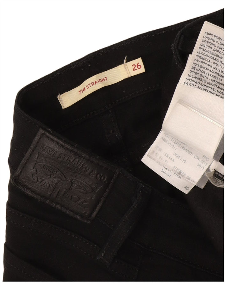 Женские прямые джинсы Levi's 714 W26 L30, черный хлопок
