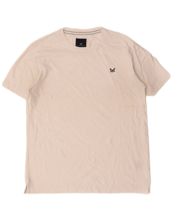 Crew Clothing Мужская футболка из белого хлопка среднего размера