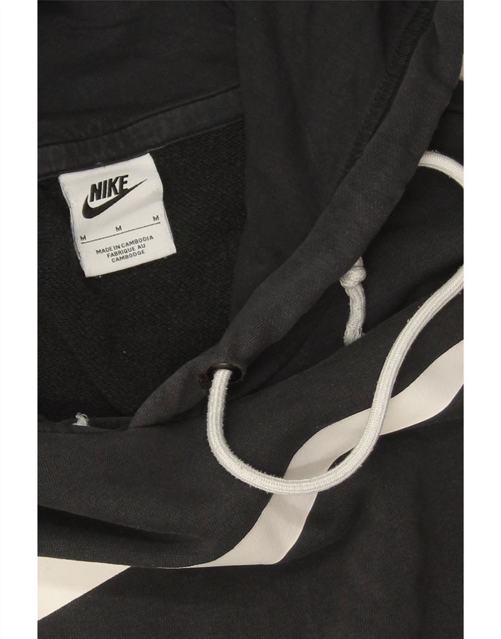 Мужской джемпер с капюшоном с рисунком Nike, средний черный, хлопковый