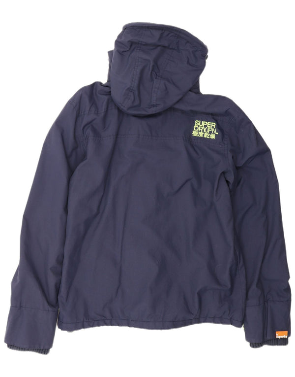 SUPERDRY Мужская дождевик с капюшоном Windcheater UK 42 XL Темно-синий нейлон