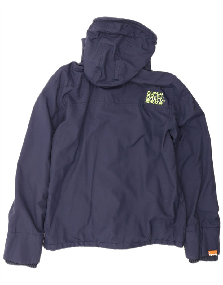 SUPERDRY Мужская дождевик с капюшоном Windcheater UK 42 XL Темно-синий нейлон