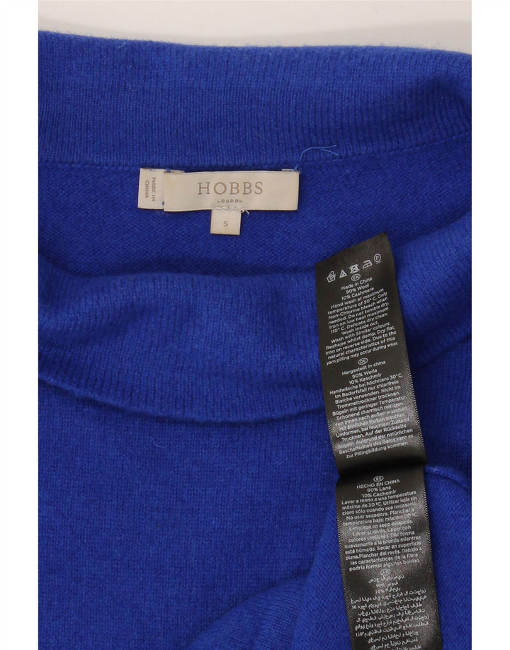 Женский джемпер с высоким воротником HOBBS, размер UK 10, маленький, синий, шерсть