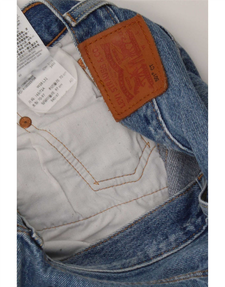 Женские прямые джинсы Levi's 501 W28 L32, синий хлопок