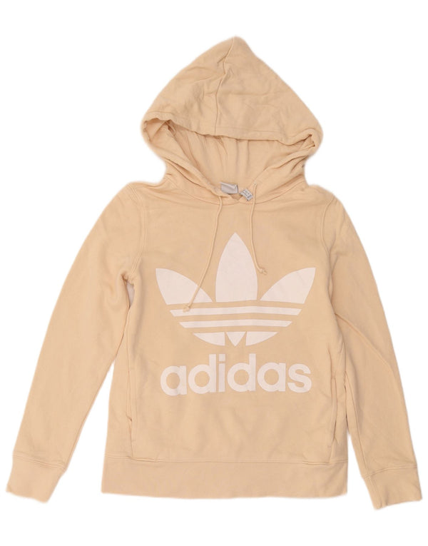 Женский джемпер с капюшоном Adidas Oversized с рисунком UK 6 XS, бежевый, хлопок