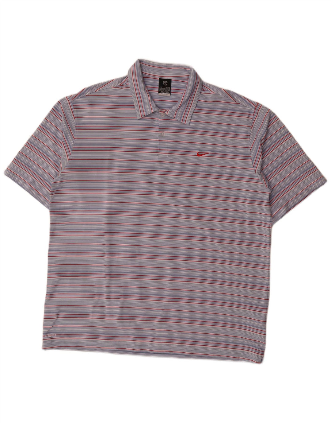 Мужская рубашка-поло Nike UK 45/47 XL, полиэстер в синюю полоску