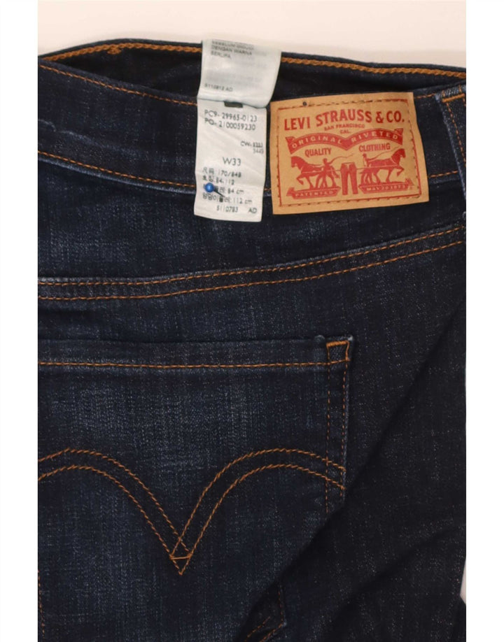 Женские джинсовые шорты Levi's со средней посадкой W33, большие темно-синие, хлопковые