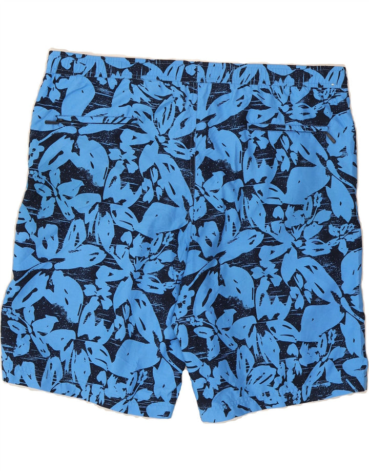 EDDIE BAUER Mens Swimming Shorts Large Blue Floral Polyester Vintage Eddie Bauer and Second-Hand Eddie Bauer from Messina Hembry 