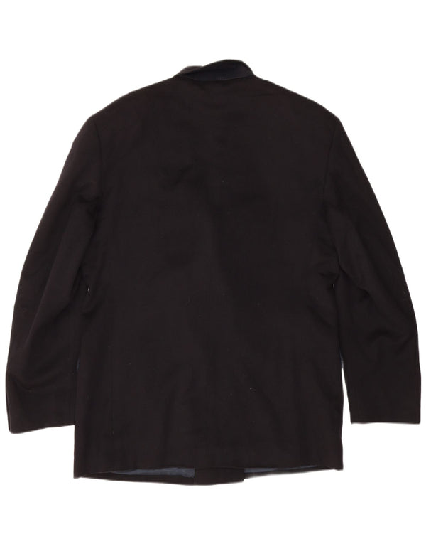 Urbis Mens Double Breasted Blazer Jacket IT 50 Large Navy Blue Wool