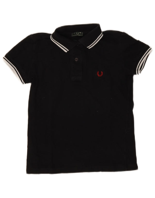 Женская укороченная рубашка-поло Fred Perry UK 6 XS, черный хлопок