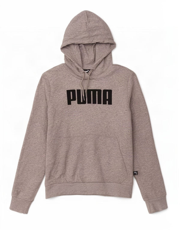 Женский джемпер с капюшоном Puma UK 14, хлопок среднего серого цвета