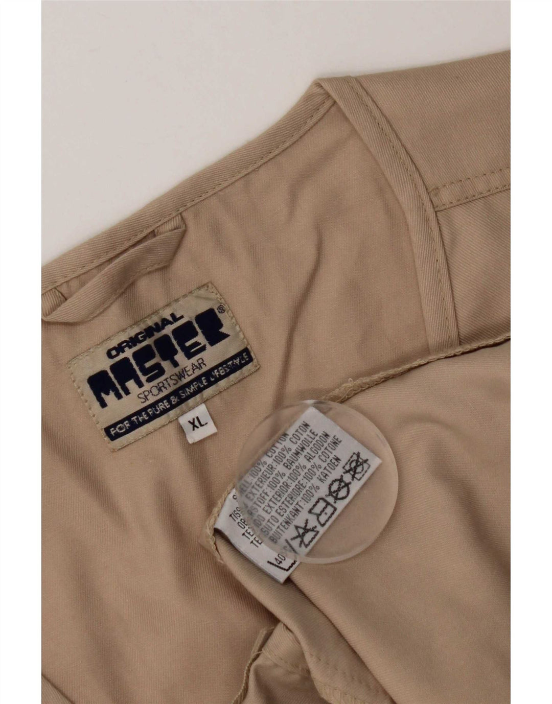 Мужской жилет Master UK 42 XL, бежевый хлопок