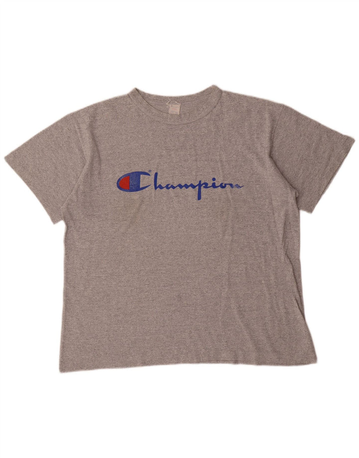 Мужская футболка с рисунком Champion, большой серый акрил