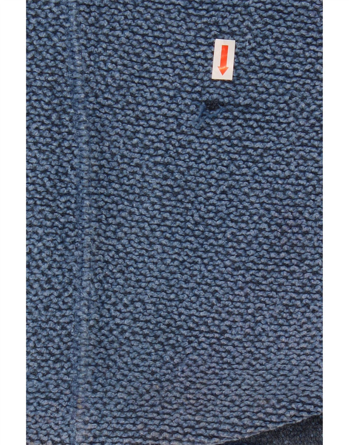 Женский свитер WEIRD FISH, джемпер UK 14, средний синий хлопок