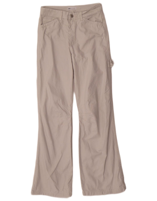 Женские повседневные брюки Carpenter Flare Zara EU 36 XS W26 L32, серый хлопок
